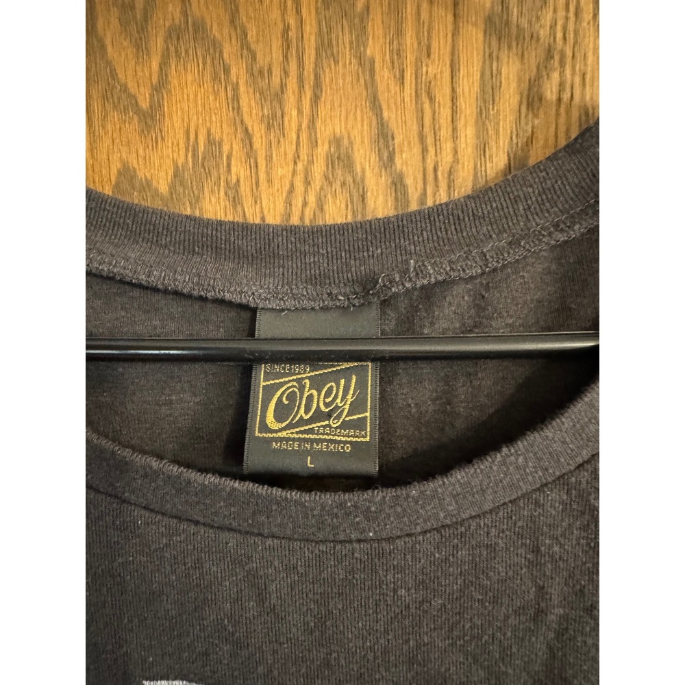 Obey Rocket to Nowhere Graphic Sweatshirt Charcoal Black Logo Large - Picture 3 of 3